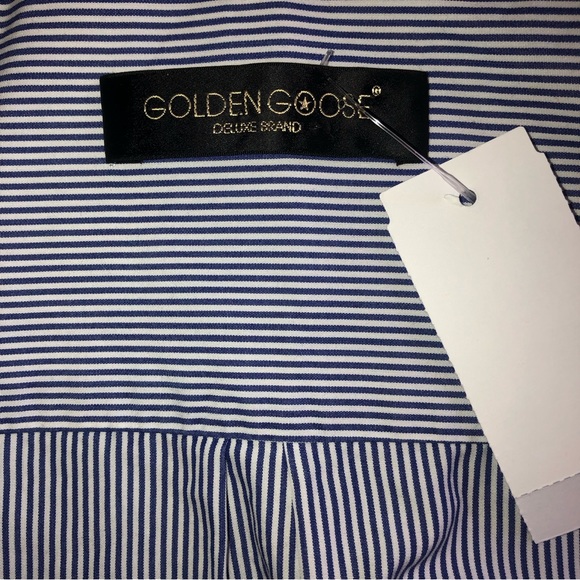 Golden Goose Blue & White Striped Button-Up LongSleeve Shirt,Size-Small - Picture 6 of 10